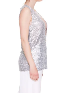 ( New Season ) Dolce & Gabbana Glitter V-Neck Sleeveless Top - Multi -Cheap Vestureo Store c71734d39241b71a89eda4280cbefded