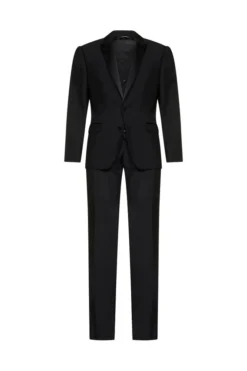 ( New Season ) Dolce & Gabbana Three-Piece Tuxedo Suit - Black