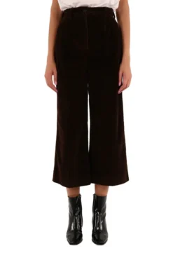 Dolce & Gabbana Corduroy Wide-Leg Cropped Pants - Brown -Cheap Vestureo Store c7eba6b164d7b26a9c700cc54f303c6f