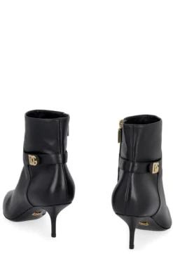 Dolce & Gabbana Monogram Logo Ankle Boots - Black -Cheap Vestureo Store c847755d15e1af30afa42da063a7f796