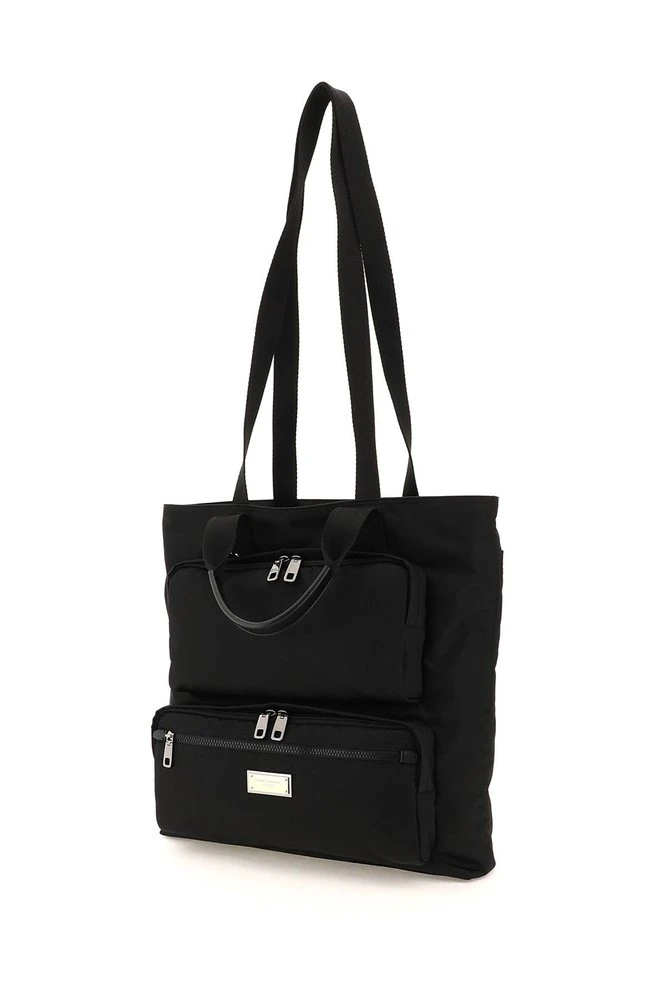 ( New Season ) Dolce & Gabbana Logo Plaque Tote Bag - Black 3 ( New Season ) Dolce & Gabbana Logo Plaque Tote Bag - Black - Image 3