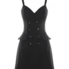 Dolce & Gabbana Double Breasted Sleeveless Top - Black
