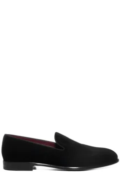 ( New Season ) Dolce & Gabbana Slip On Loafers - Black