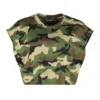 ( New Season ) Dolce & Gabbana Camouflage Printed Crewneck Cropped T-Shirt - Multi