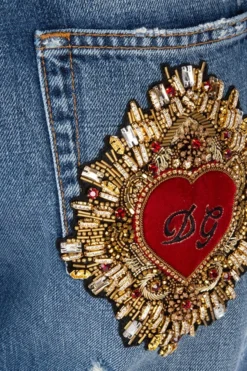 Dolce & Gabbana Embellished Distressed Jeans - Blue -Cheap Vestureo Store cac00c131dce64c396d6f04b90e9e237