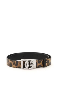 ( New Season ) Dolce & Gabbana Logo Plaque Reversible Belt - Multi