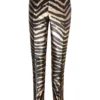 ( New Season ) Dolce & Gabbana Mid-Waisted Zebra Printed Trousers - Multi