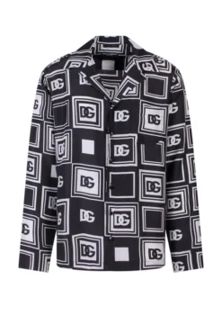 ( New Season ) Dolce & Gabbana Logo Printed Long-Sleeved Shirt - Multi