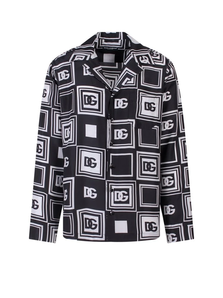 ( New Season ) Dolce & Gabbana Logo Printed Long-Sleeved Shirt - Multi 1 ( New Season ) Dolce & Gabbana Logo Printed Long-Sleeved Shirt - Multi