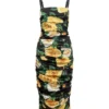 ( New Season ) Dolce & Gabbana Floral Printed Ruched Dress - Multi