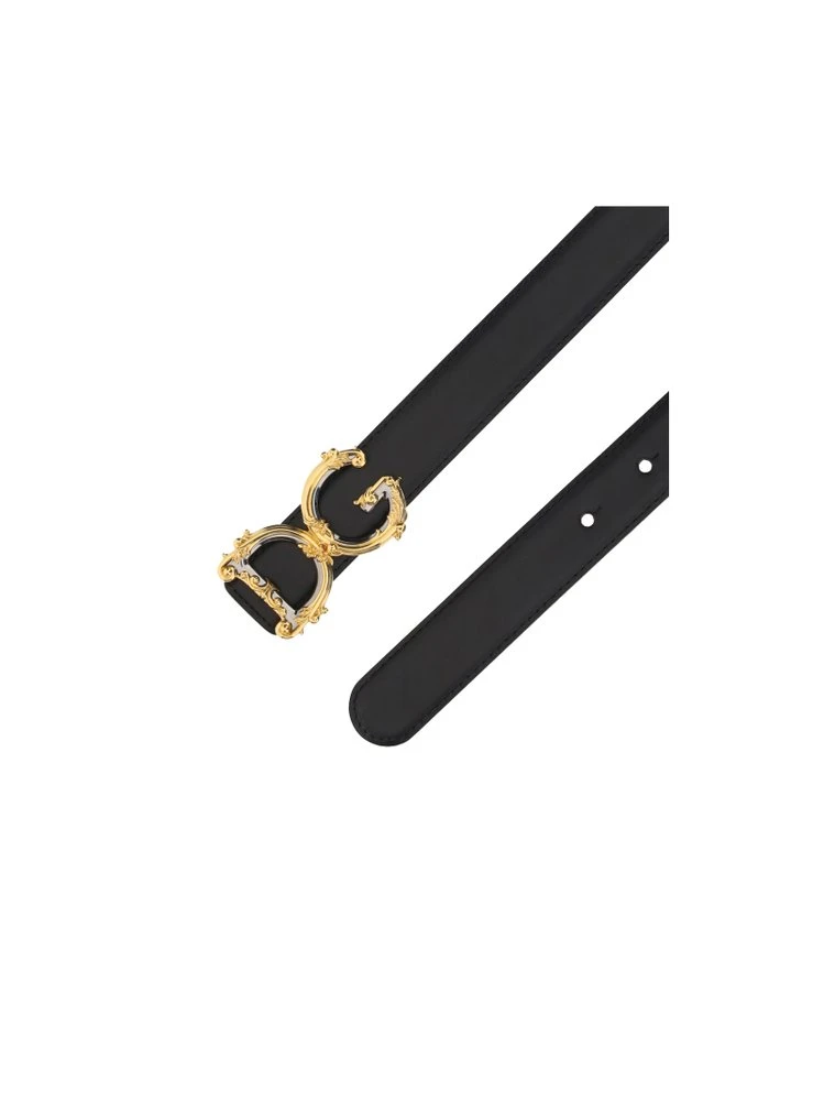( New Season ) Dolce & Gabbana Baroque Logo Buckle Belt - Black 3 ( New Season ) Dolce & Gabbana Baroque Logo Buckle Belt - Black - Image 3