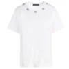 ( New Season ) Dolce & Gabbana DG Logo Embellished Jersey T-Shirt - White