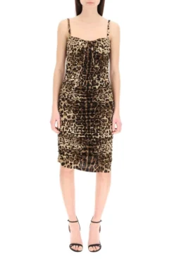 Dolce & Gabbana Leopard Printed Short Charmeuse Dress - Multi -Cheap Vestureo Store cc844d5697781b02c790c80e37d7a1cb