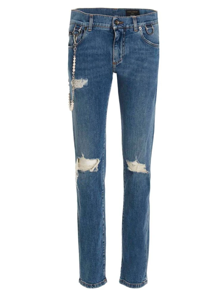 Dolce & Gabbana Distressed Skinny Jeans - Blue 1 Dolce & Gabbana Distressed Skinny Jeans - Blue