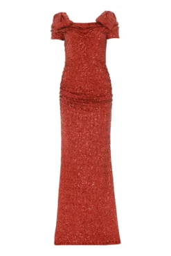Dolce & Gabbana Sequined Long Dress - Red