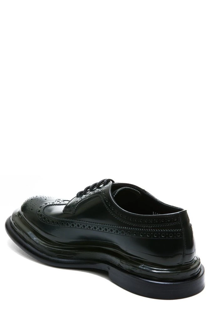 ( New Season ) Dolce & Gabbana Lace-Up Oxford Shoes - Green 3 ( New Season ) Dolce & Gabbana Lace-Up Oxford Shoes - Green - Image 3