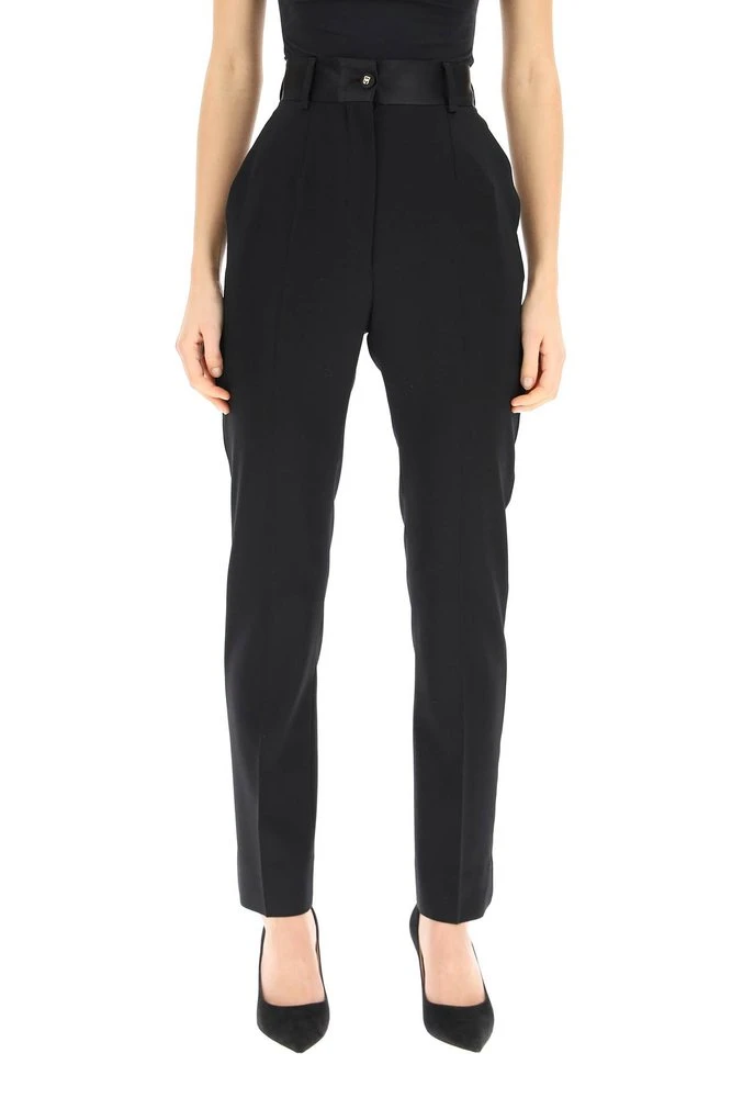 ( New Season ) Dolce & Gabbana Slim Fit High Waisted Pants - Black 2 ( New Season ) Dolce & Gabbana Slim Fit High Waisted Pants - Black - Image 2