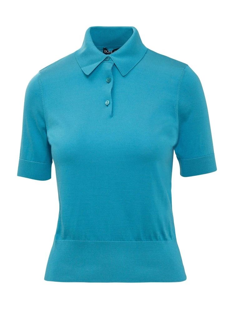 ( New Season ) Dolce & Gabbana Buttoned Polo Shirt - Blue 1 ( New Season ) Dolce & Gabbana Buttoned Polo Shirt - Blue