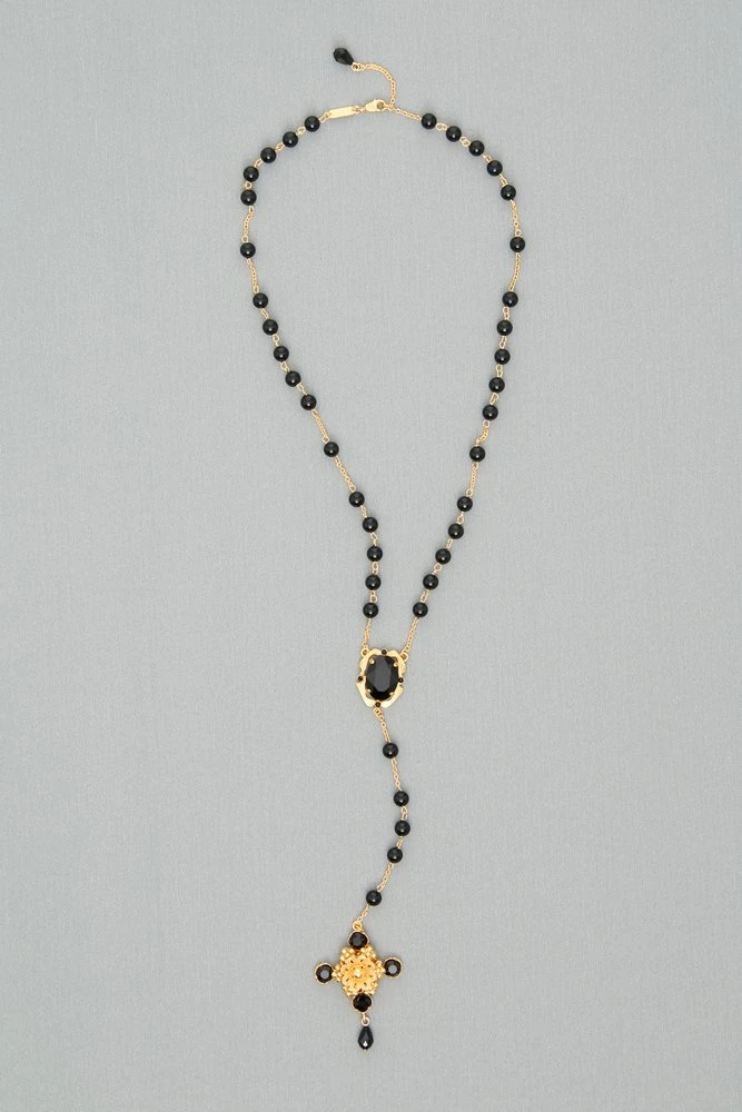 Dolce & Gabbana Embellished Cross Necklace - Multi 1 Dolce & Gabbana Embellished Cross Necklace - Multi