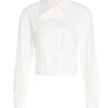 ( New Season ) Dolce & Gabbana Poplin Bustier Shirt - White