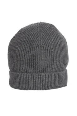Dolce & Gabbana Logo Patch Ribbed Beanie - Grey