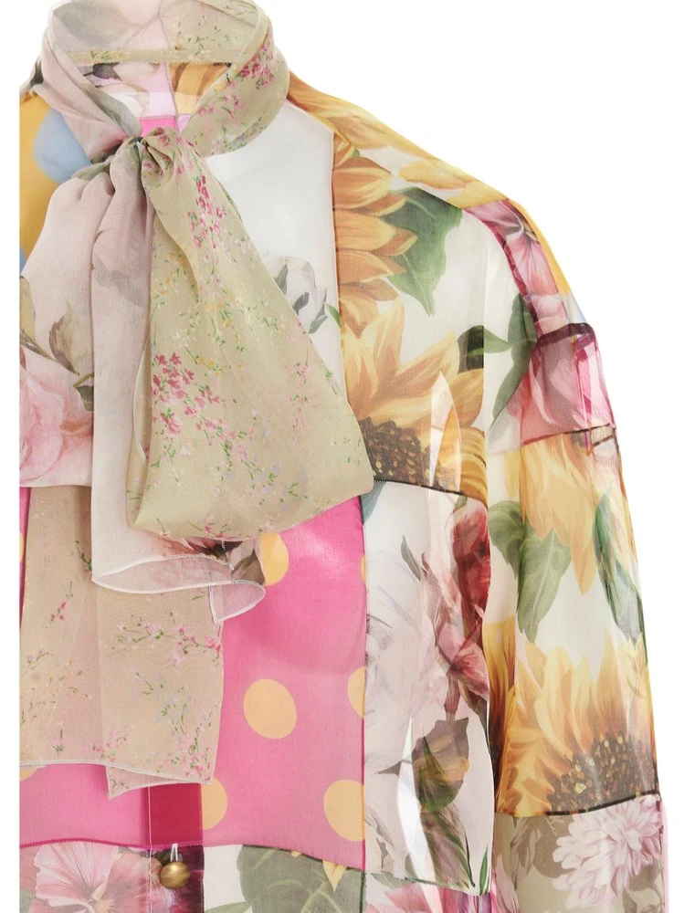 Dolce & Gabbana Patchwork Blouse - Multi 4 Dolce & Gabbana Patchwork Blouse - Multi - Image 4