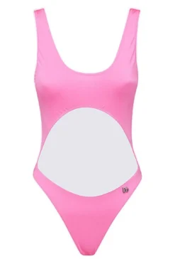 ( New Season ) Dolce & Gabbana Cut-Out Logo Plaque Swimsuit - Pink