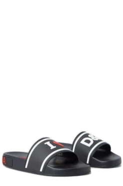 ( New Season ) Dolce & Gabbana I Love D&G Slide Sandals - Black -Cheap Vestureo Store ceb337c9401920699da77b78797c4d1a