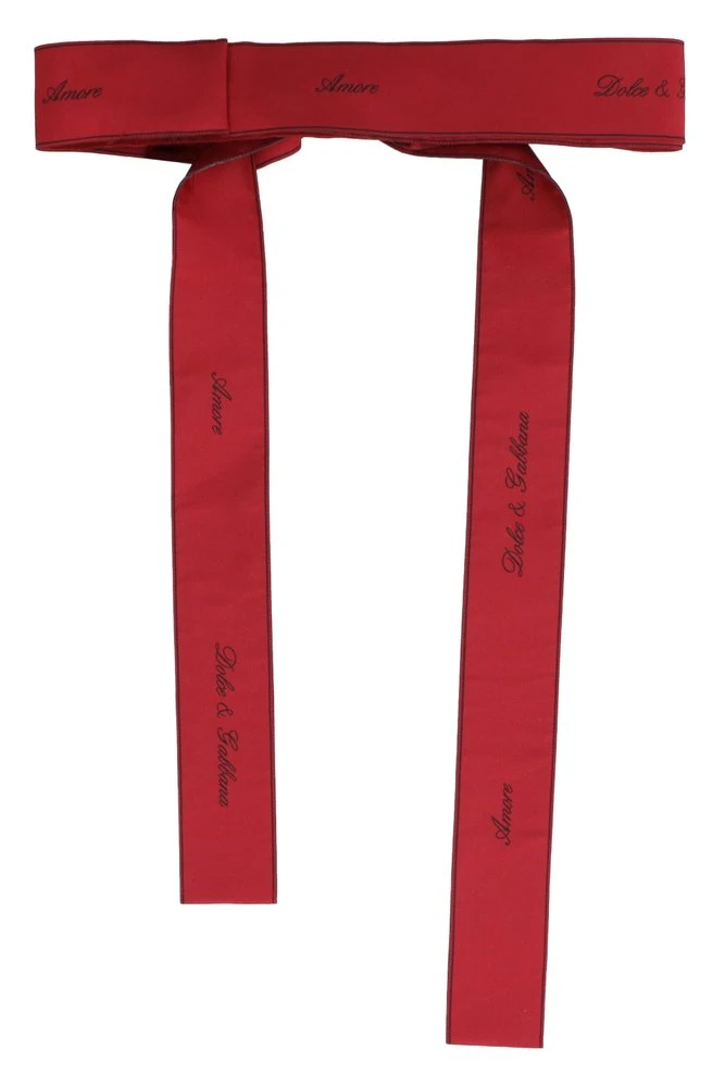 Dolce & Gabbana Logo Detailed Bow Belt - Red 2 Dolce & Gabbana Logo Detailed Bow Belt - Red - Image 2