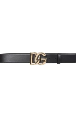 ( New Season ) Dolce & Gabbana DG Buckle Belt - Black