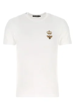 Dolce & Gabbana Logo Embroidered T-Shirt - White