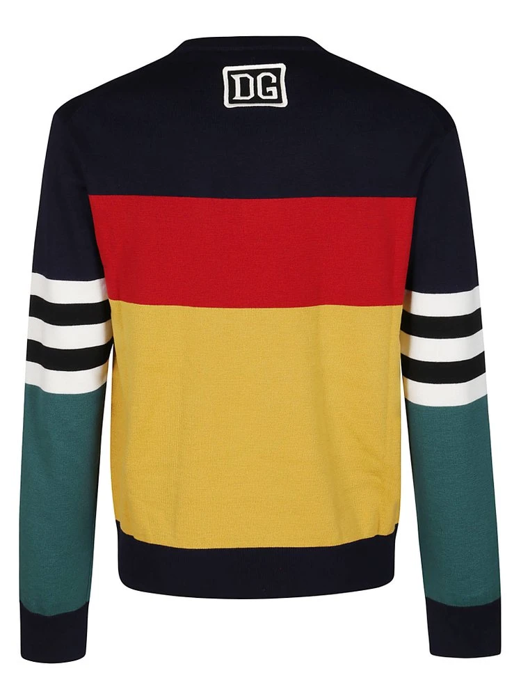 Dolce & Gabbana Colour Block Knit Jumper - Multi 2 Dolce & Gabbana Colour Block Knit Jumper - Multi - Image 2