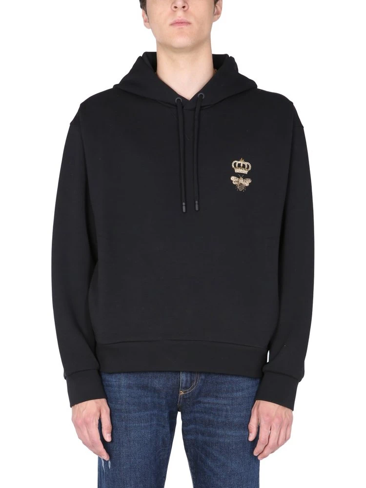 Dolce & Gabbana Bee Embroidered Hoodie - Black 3 Dolce & Gabbana Bee Embroidered Hoodie - Black - Image 3