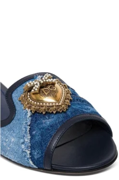Dolce & Gabbana Devotion Denim Flat Sandals - Blue 7 Dolce & Gabbana Devotion Denim Flat Sandals - Blue -Cheap Vestureo Store d0e24fda805328d9bd0e375cae3c4f54