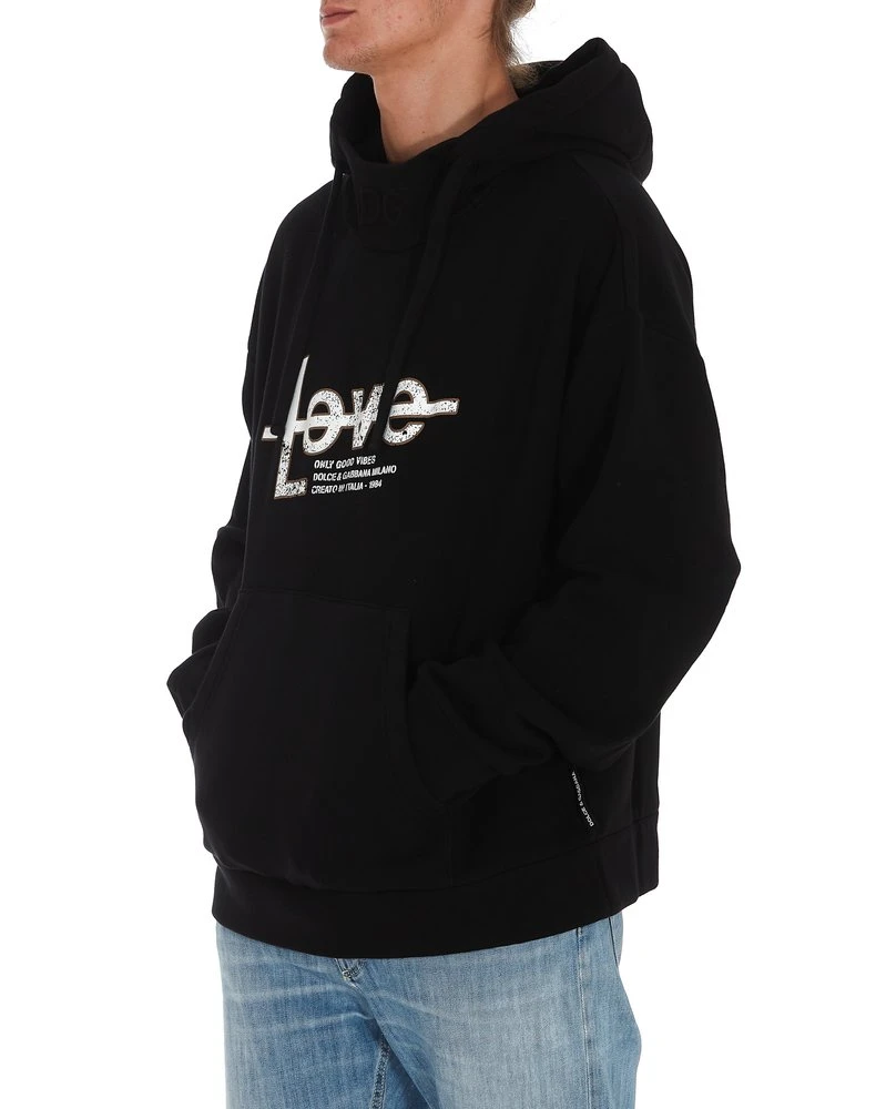 Dolce & Gabbana Love Print Hoodie - Black 6 Dolce & Gabbana Love Print Hoodie - Black - Image 6