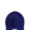 Dolce & Gabbana Logo Patch Rib Knit Beanie - Blue