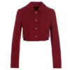 ( New Season ) Dolce & Gabbana Logo Detailed Button Cropped Jacket - Red