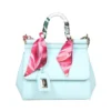 ( New Season ) Dolce & Gabbana Sicily Scarf Embellished Mini Tote Bag - Blue