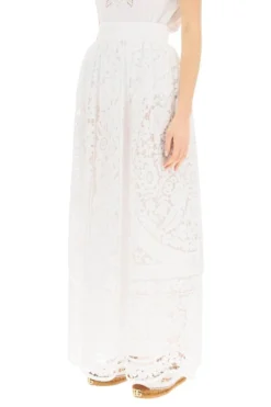 ( New Season ) Dolce & Gabbana Lace Embroidered Maxi Skirt - White -Cheap Vestureo Store d1b8dfb4fa9a15a667d3f414b881fb53