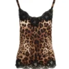 Dolce & Gabbana Leopard Print Lace Camisole - Multi