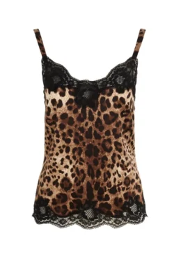 Dolce & Gabbana Leopard Print Lace Camisole - Multi