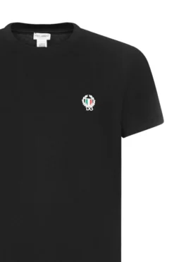 ( New Season ) Dolce & Gabbana Logo Embroidered Crewneck T-Shirt - Black -Cheap Vestureo Store d1e35dcfb46a7003e3c5b87339ae1e77