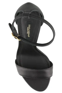 Dolce & Gabbana Logo Embellished Heel Sandals - Black -Cheap Vestureo Store d1ff83ebc20606c9c77e799c1486cead