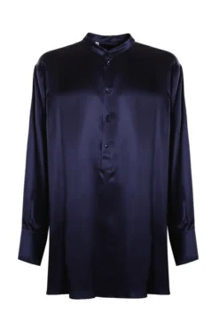( New Season ) Dolce & Gabbana Half-Buttoned Shirt - Blue