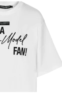 Dolce & Gabbana Slogan Printed T-Shirt - White -Cheap Vestureo Store d2ccb7ba42a624e3cedf68751801655b