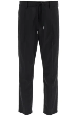 Dolce & Gabbana Drawstring Straight-Leg Trousers - Black