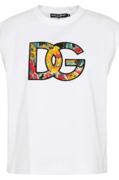 ( New Season ) Dolce & Gabbana Logo Patch Crewneck T-Shirt - White