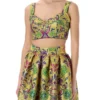( New Season ) Dolce & Gabbana Paisley-Printed Sweetheart Neck Cropped Top - Multi