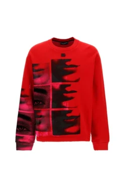 ( New Season ) Dolce & Gabbana DG Logo Crewneck Sweatshirt - Red
