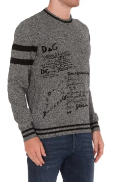 Dolce & Gabbana Logo Embroidered Sweater - Grey -Cheap Vestureo Store d59bdcf2e7f1963d8fcf121ad18d537b